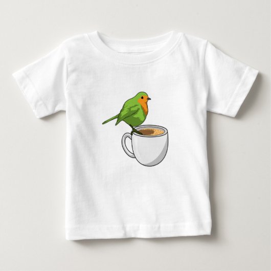 バードコーヒーカップ ベビーTシャツ (正面)