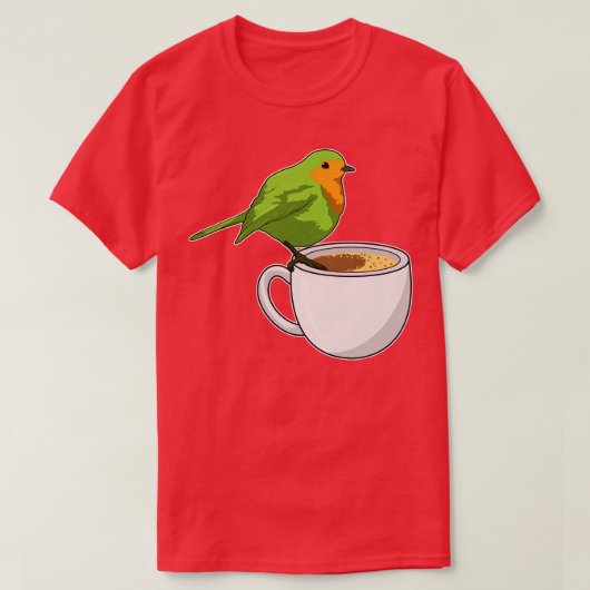 バードコーヒーカップ Tシャツ (デザイン正面)