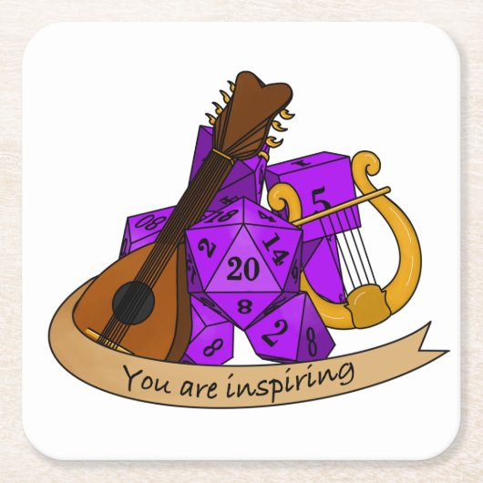 バードサイコロデザイン スクエアペーパーコースター (正面)