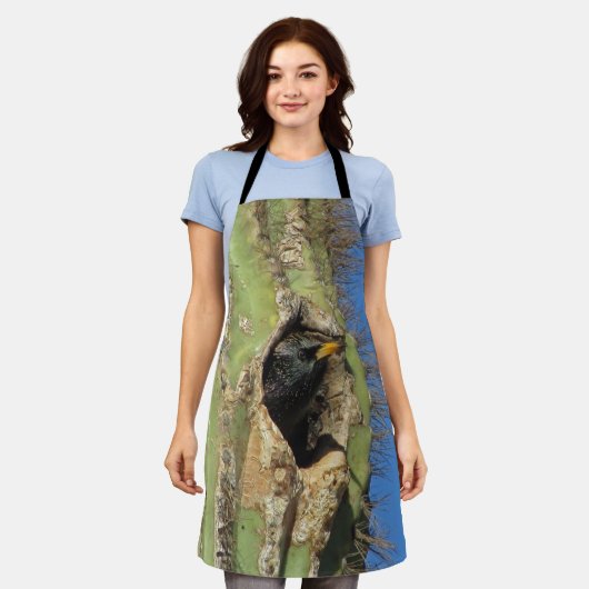 バードサグアーロサボテンのスターリング写真南西 エプロン (着用した状態)