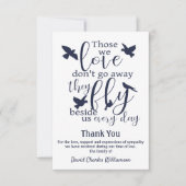 バードサンキューファーミディラルフライの横に悔やみや弔慰 サンキューカード (正面)