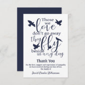 バードサンキューファーミディラルフライの横に悔やみや弔慰 サンキューカード (正面/裏面)