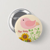 バードサンフラワーズ誕生日 缶バッジ (正面&裏面)