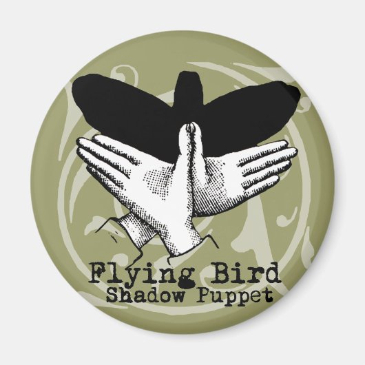 バードシャドウパペットハンドヴィンテージ マグネット (正面)