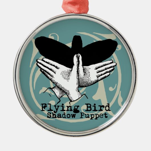 バードシャドウパペットハンドヴィンテージ メタルオーナメント (正面)