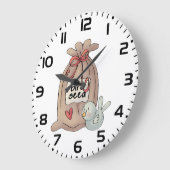 バードシードバッグ(弓とハート) ラージ壁時計 (傾斜)