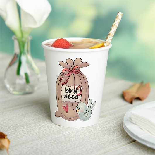 バードシードバッグ(弓とハート) 紙コップ