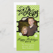 バードジョイグリーンハッピーホリデーズフォトカード シーズンカード (正面/裏面)