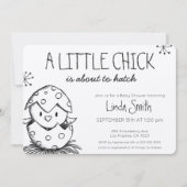 バードスケモダンッチ赤男女兼用ちゃんシャワー 招待状 (正面)