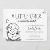 バードスケモダンッチ赤男女兼用ちゃんシャワー 招待状 (正面/裏面)