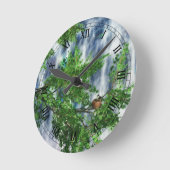 バードスネスト滝時計 ラウンド壁時計 (傾斜)