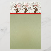 バードスワールツリーミュージカルウッドグレイングリーンクリスマス 便箋 (裏面)
