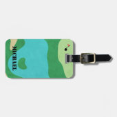 バードズアイビューゴルフコース – 名前をカスタムする ラゲッジタグ (正面横)