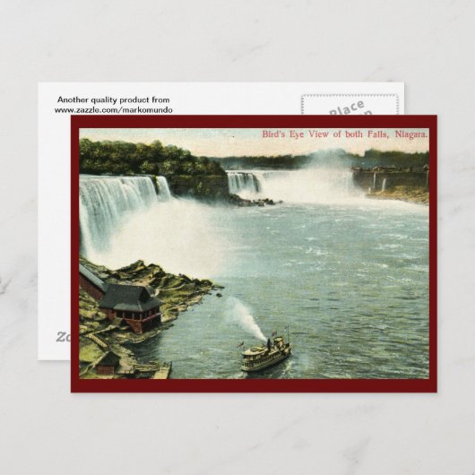 バードズアイビューナイアガラ秋ヴィンテージ ポストカード (正面/裏面)