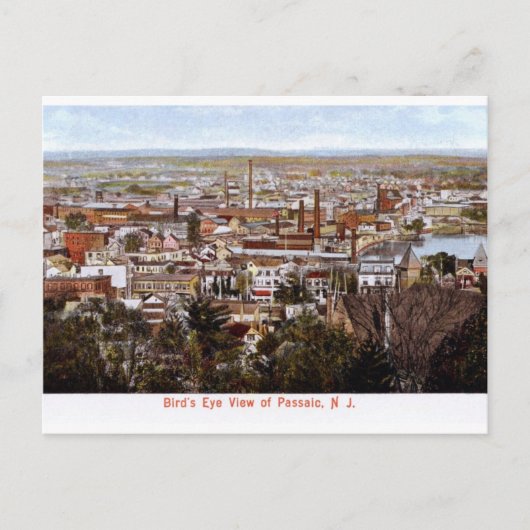 バードズアイビューパッシックNJ 1906ヴィンテージ ポストカード (正面)