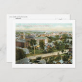 バードズアイビュー、ウィンストンサレム、NCヴィンテージ ポストカード (正面/裏面)