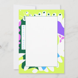 バードズネストパステルグリーンホワイト装飾用クッション名 ノートカード