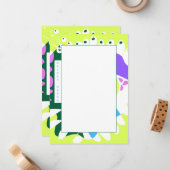 バードズネストパステルグリーンホワイト装飾用クッション名 ノートカード (正面/裏面インサイチュ)