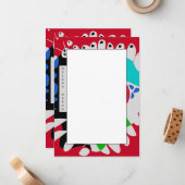 バードズネスト – クリムゾンレッドグレー名前をカスタムする ノートカード (正面/裏面インサイチュ)