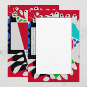 バードズネスト – クリムゾンレッドグレー名前をカスタムする ノートカード (正面/裏面)