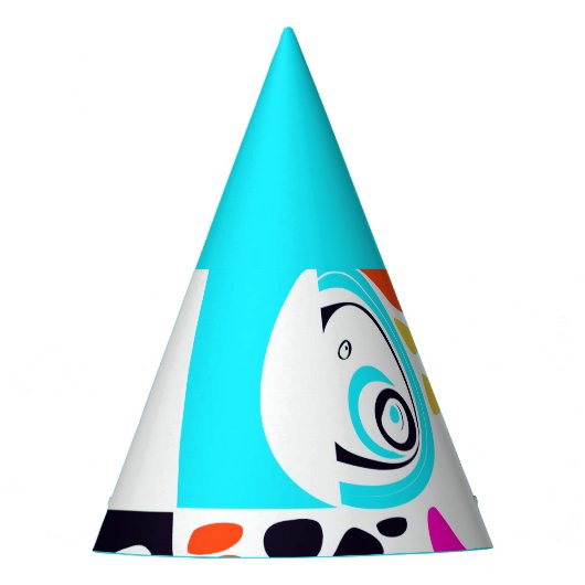 バードズネスト – ターコイズホワイト パーティーハット (正面)