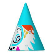 バードズネスト – ターコイズホワイト パーティーハット (右)