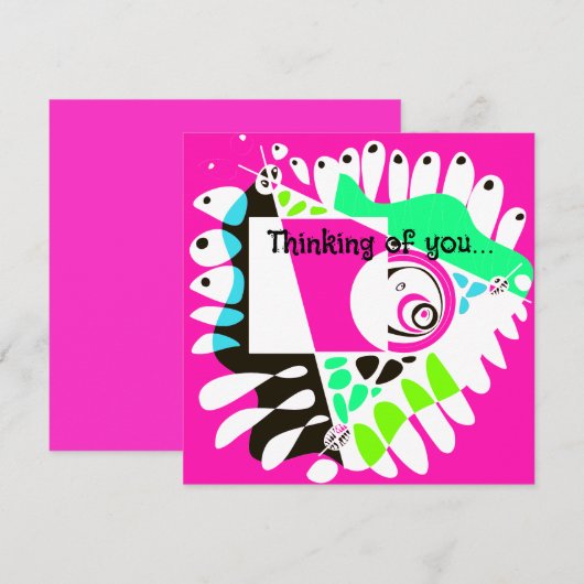 バードズネスト – 明るい赤紫色ホワイト カード (正面/裏面)