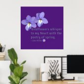 バードズ足スヴィレツワイルドフラワーズ引用文 ポスター (ホームオフィス)