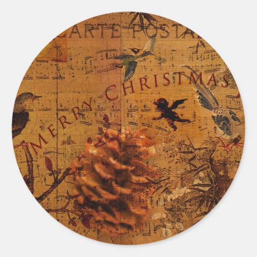 バードソングクリスマス ラウンドシール (正面)