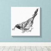 バードタトゥー6 キャンバスプリント (インサイチュ (ウッドフロア))