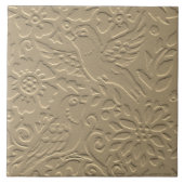 バードタンクレイフラワーズエンボスアート+新しい自然 タイル (正面)