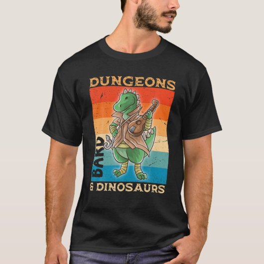 バードダンジョンと恐竜の恐竜おたくRPGゲーム Tシャツ (正面)