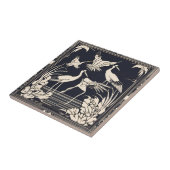 バードツランブラックアンドホワイトアールデコ新しい タイル (側面)