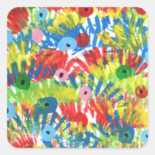 バードテールフェザーオリジナル抽象芸術アー絵画ト スクエアシール (正面)