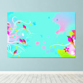 バードデザインアートウォールキャンバス キャンバスプリント (インサイチュ (ウッドフロア))