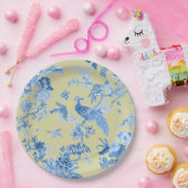 バードトイレブルー&マスタード ペーパープレート (パーティー)