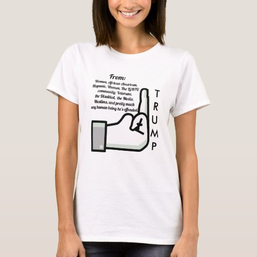 バードトランプシャツとドナルドトランプシャツの反転 Tシャツ (正面)