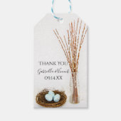 バードネストエッグプッシウィローウィローズ結婚式の引き出物ラベル ギフトタグ (正面)