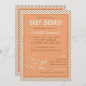 バードネストオレンジベビーシャワー招待状 招待状 (正面/裏面)