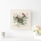 バードネストカルテポストエールフランスのヴィンテージ スクエア壁時計 (ホーム)