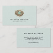 バードネストシンプルミントエレガントプロフェッショナル 名刺 (正面/裏面)