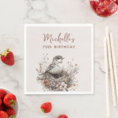 バードネストテラコッタピンク75誕生日 スタンダードランチョンナプキン (インサイチュ)