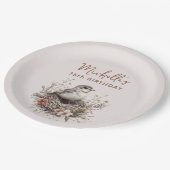 バードネストテラコッタピンク75誕生日 ペーパープレート (アングル)