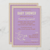 バードネストパープルベビーシャワー招待状 招待状 (正面/裏面)