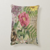 バードネストフローラガーデンフラワーバタフライアート アクセントクッション (裏面(縦))