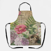 バードネストフローラガーデンフラワーバタフライアート エプロン (正面)