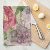 バードネストフローラガーデンフラワーバタフライアート キッチンタオル (四つ折り)