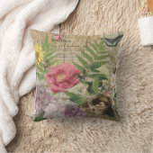 バードネストフローラガーデンフラワーバタフライアート クッション (ブランケット)