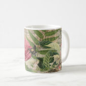 バードネストフローラガーデンフラワーバタフライアート コーヒーマグカップ (正面右)