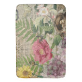 バードネストフローラガーデンフラワーバタフライアート バスマット (正面縦)